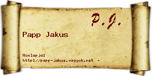 Papp Jakus névjegykártya
