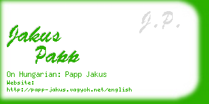 jakus papp business card